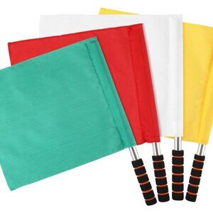Sports Referee Flags 4pcs Events Referee Flags Sponge Handle Soccer Volleyball